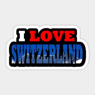 I Love Switzerland Snow Mountain Sticker
